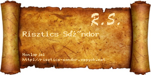 Risztics Sándor névjegykártya
