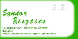 sandor risztics business card